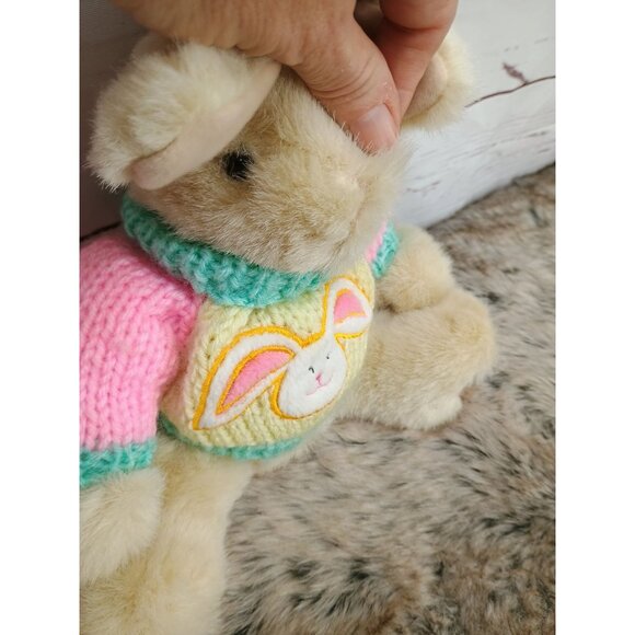 Soft Expressions Easter Bunny Plush‎ Toy With Knit Sweater - Picture 8 of 8